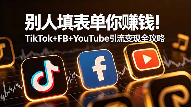 别人填表单你赚钱！TikTok+FB+YouTube 引流变现全攻略【原创双语字幕】-才疏云网创