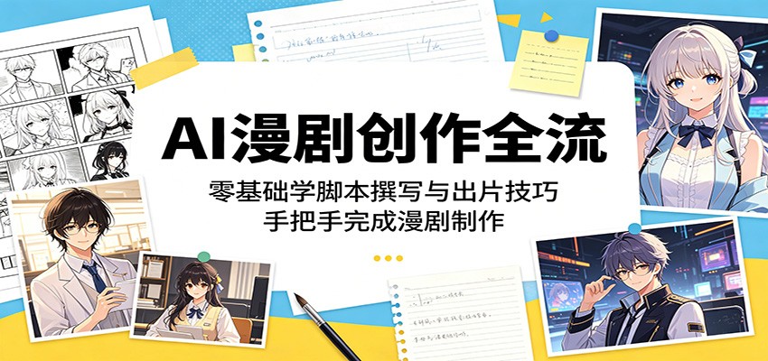 AI漫剧创作全流程:零基础学脚本撰写与出片技巧,手把手完成漫剧制作-才疏云网创