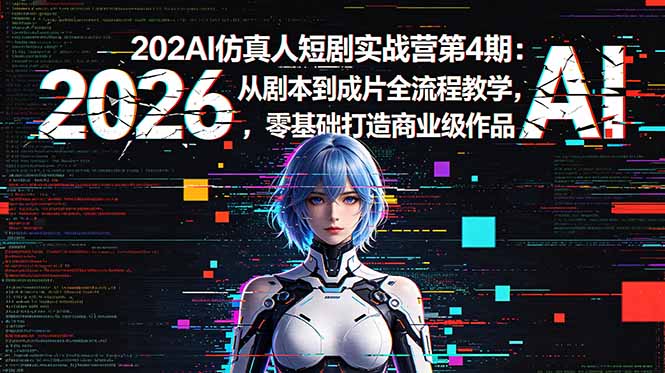 2026AI仿真人短剧实战营第4期:从剧本到成片全流程教学,零基础打造商业级作品-才疏云网创