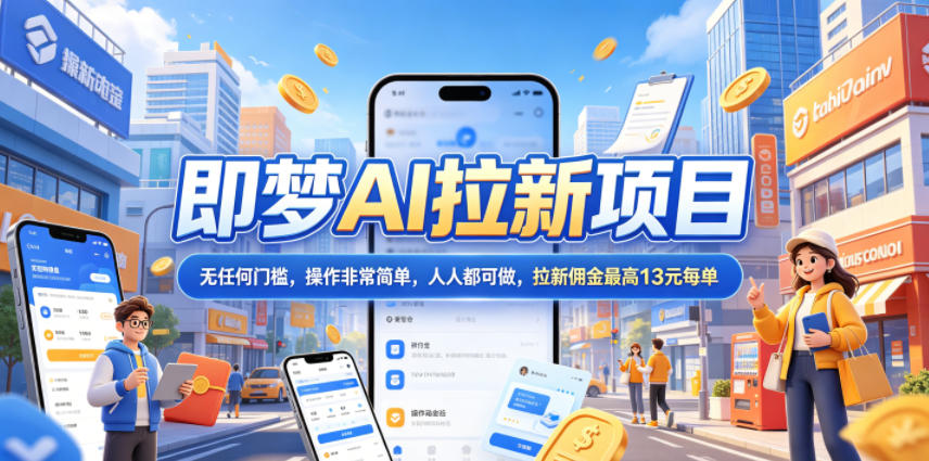 2026年即梦AI拉新项目最新玩法,无任何门槛,操作非常简单,人人都可做,拉新佣金最高13米每单(更新07月25日)-才疏云网创