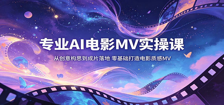 专业AI电影MV实操课：从创意构思到成片落地，零基础打造电影质感MV-才疏云网创