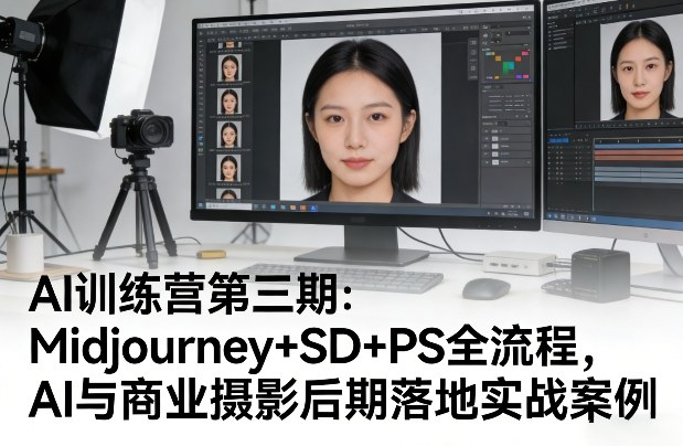 AI训练营第三期：Midjourney+SD+PS全流程，AI与商业摄影后期落地实战案例-才疏云网创