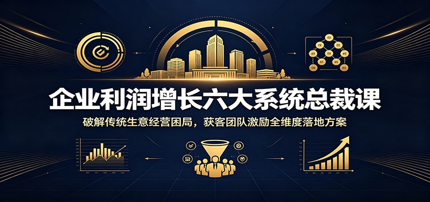 企业利润增长六大系统总裁课：破解传统生意经营困局，获客团队激励全维度落地方案-才疏云网创