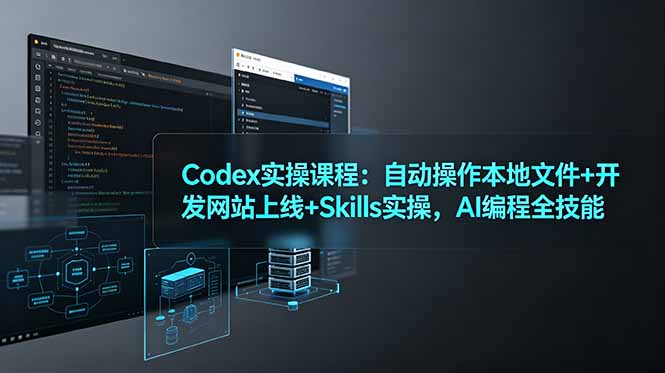 Codex实操课程：自动操作本地文件+开发网站上线+Skills实操，AI编程全技能-才疏云网创