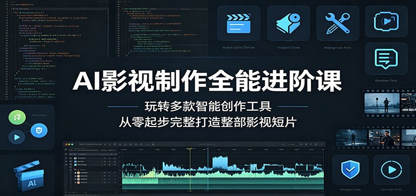 AI影视制作全能进阶课：玩转多款智能创作工具，从零起步完整打造整部影视短片-才疏云网创