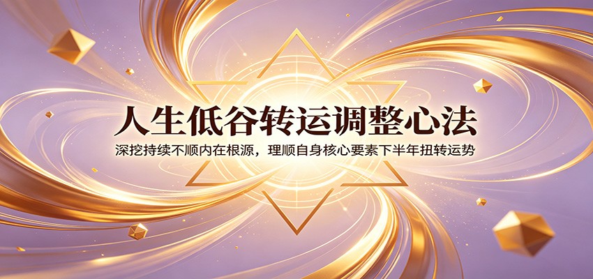 人生低谷转运调整心法：深挖持续不顺内在根源，理顺自身核心要素下半年扭转运势-才疏云网创