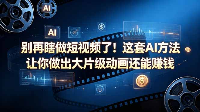 别再瞎做短视频了！这套 AI 方法让你做出大片级动画还能赚钱【原创双语字幕】-才疏云网创