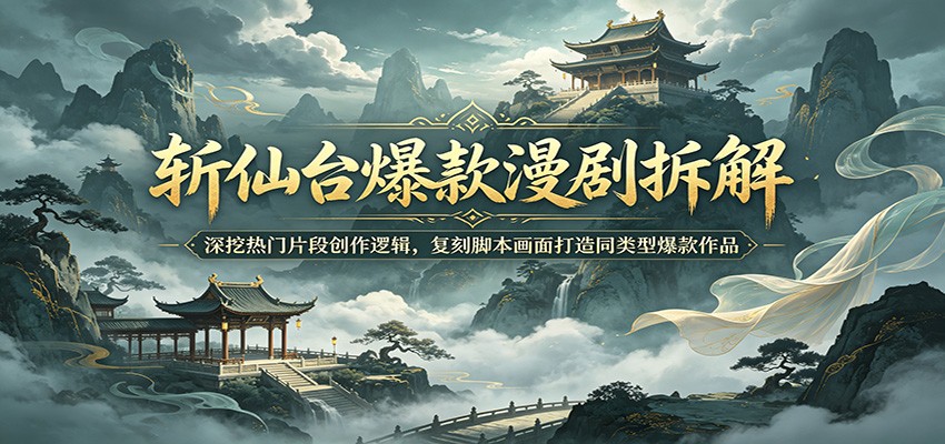 斩仙台爆款漫剧拆解：深挖热门片段创作逻辑，复刻脚本画面打造同类型爆款作品-才疏云网创