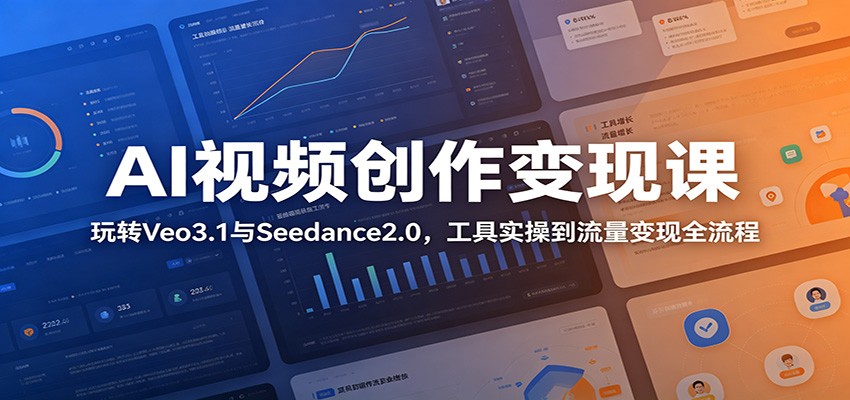 AI视频创作变现课：玩转Veo3.1与Seedance2.0，工具实操到流量变现全流程-才疏云网创