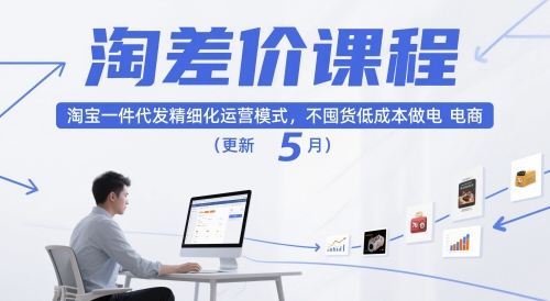 淘差价课程，淘宝一件代发精细化运营模式，不囤货低成本做电商(更新26年4月)-才疏云网创