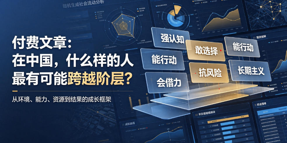付费文章:在中国,什么样的人最有可能跨越阶层?-才疏云网创