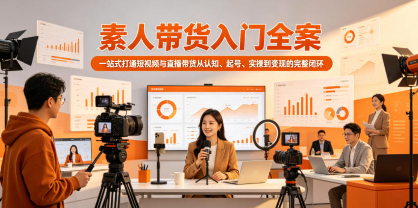 素人带货入门全案，一站式打通短视频与直播带货从认知、起号、实操到变现的完整闭环-才疏云网创