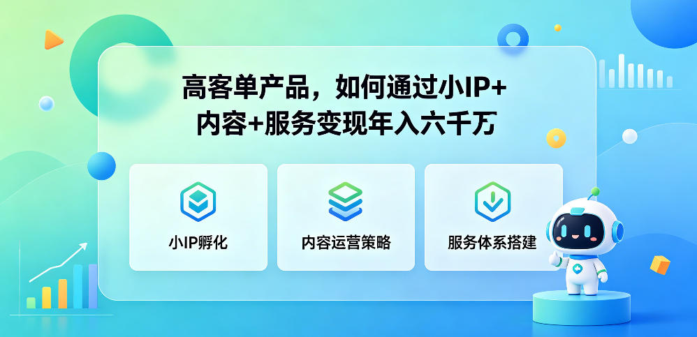 高客单产品,如何通过小IP+内容+服务变现年入六干W-才疏云网创