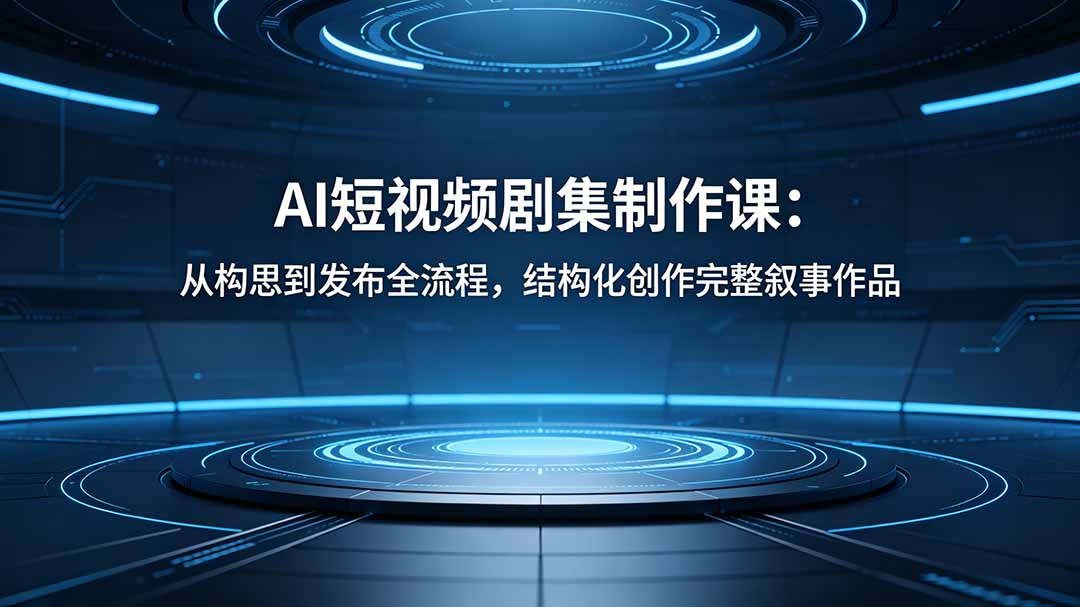 AI短视频剧集制作课:从构思到发布全流程,结构化创作完整叙事作品-才疏云网创