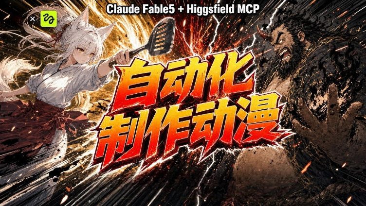AI自动化动漫制作!Claude Fable 5接入Higgsfield MCP,直接生成完整创意内容-才疏云网创