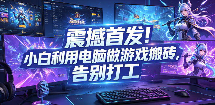 震撼首发!小白利用电脑做游戏搬砖,告别打工【揭秘】-才疏云网创