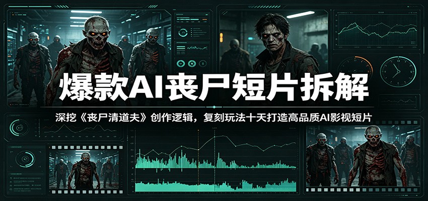 爆款AI丧尸短片拆解:深挖《丧尸清道夫》创作逻辑,复刻玩法快速打造高品质AI影视短片-才疏云网创