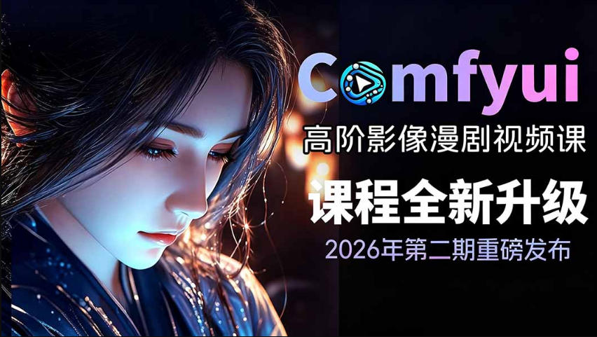 2026新版ComfyUI漫剧动画全流程实战课，0基础入门到进阶全流程动态漫，轻松实现流量变现-才疏云网创