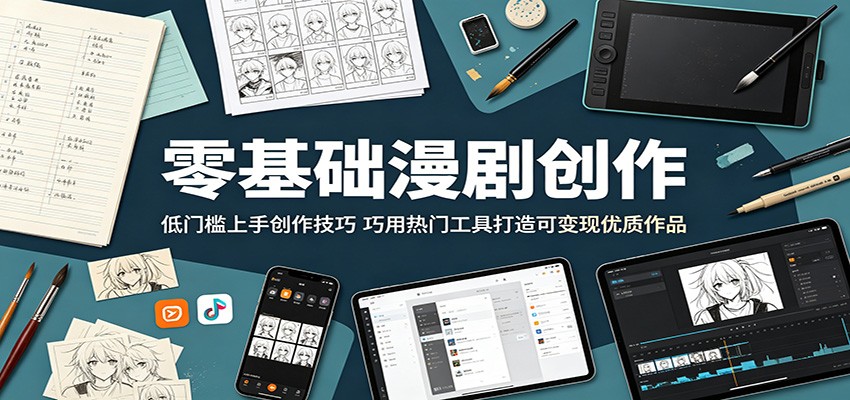 零基础漫剧创作：低门槛上手创作技巧，巧用热门工具打造可变现优质作品-才疏云网创