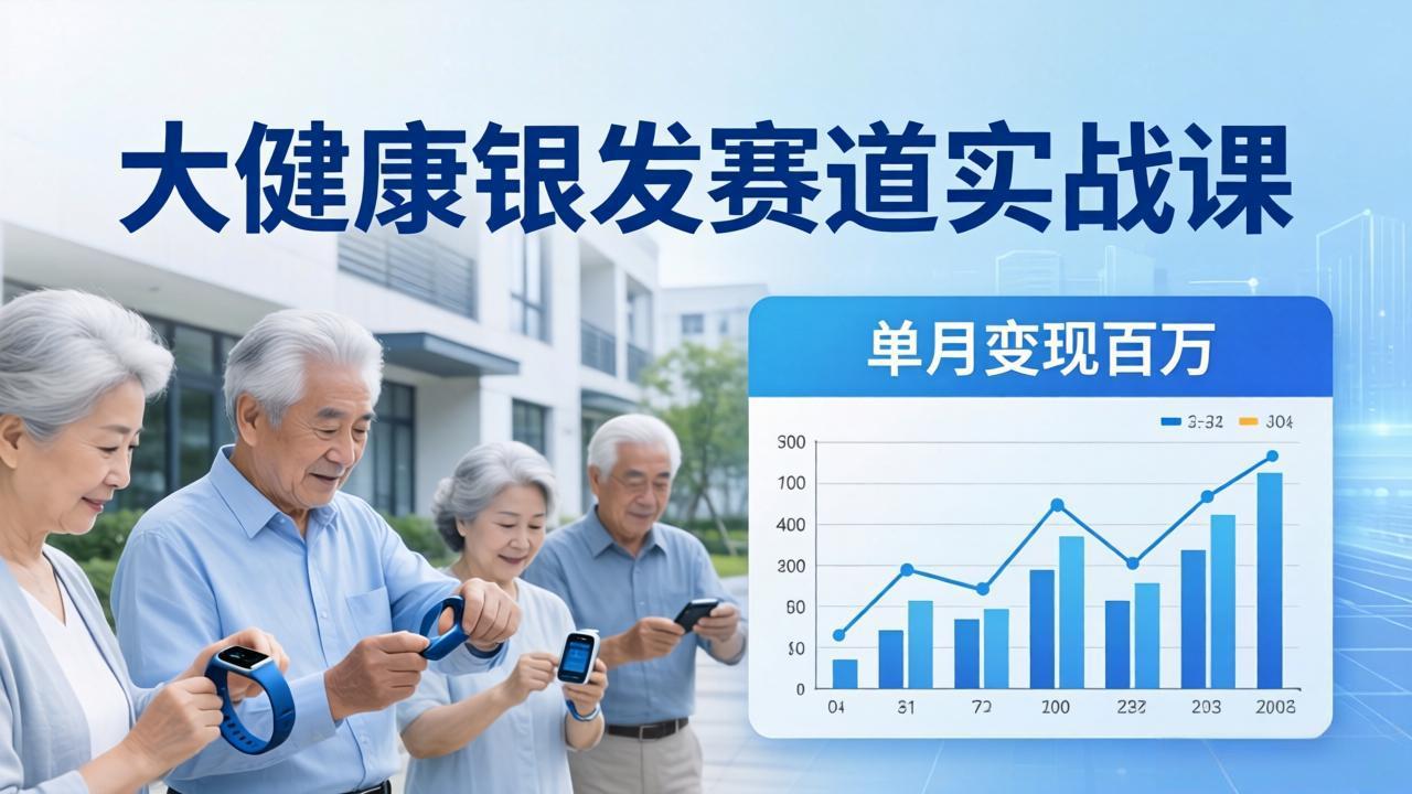 大健康银发赛道实战课：拆解视频号线索型 IP 单月变现百万逻辑，教你精准获客高效变现-才疏云网创