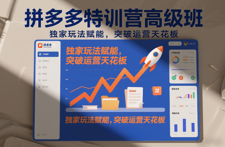 拼多多特训营高阶班，独家玩法赋能，突破运营天花板(更新26年4月10日)-才疏云网创