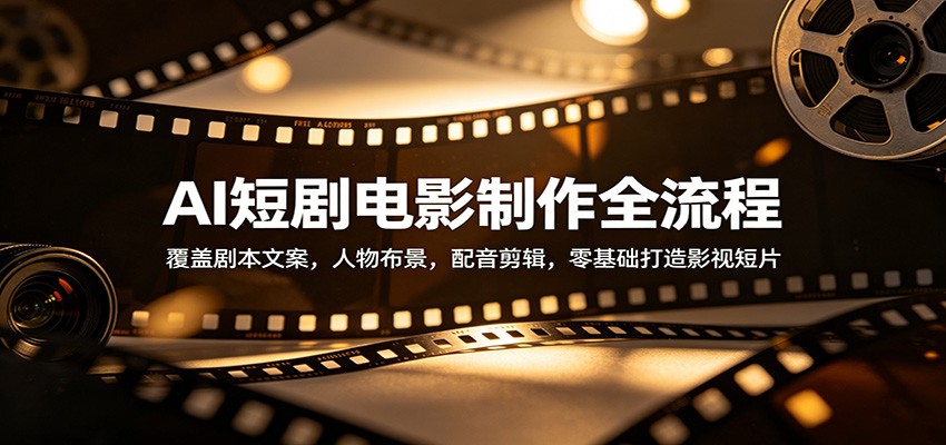 AI短剧电影制作全流程：覆盖剧本文案，人物布景，配音剪辑，零基础打造影视短片-才疏云网创