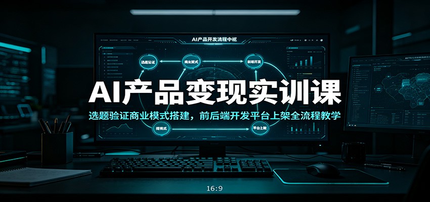 AI产品变现实训课：选题验证商业模式搭建，前后端开发平台上架全流程教学-才疏云网创