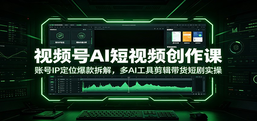 视频号AI短视频创作课：账号IP定位爆款拆解，多AI工具剪辑带货短剧实操-才疏云网创