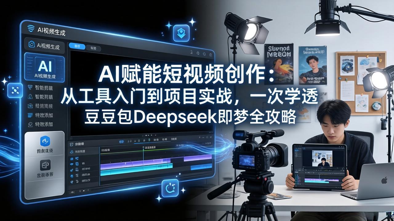 AI赋能短视频创作：从工具入门到项目实战，一次学透豆包Deepseek即梦全攻略-才疏云网创