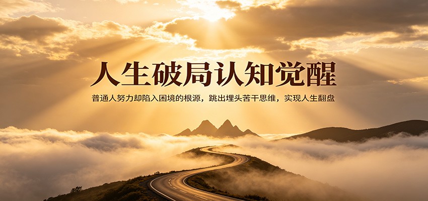 人生破局认知觉醒，普通人努力却陷入困境的根源，跳出埋头苦干思维，实现人生翻盘-才疏云网创