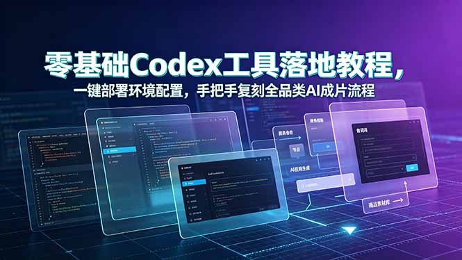 零基础Codex工具落地教程，一键部署环境配置，手把手复刻全品类AI成片流程-才疏云网创
