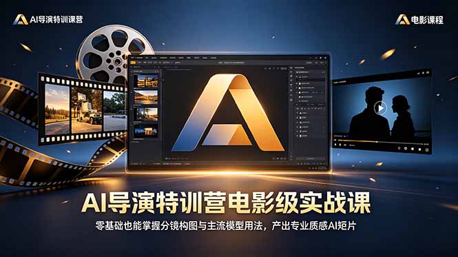 AI导演特训营电影级实战课，零基础也能掌握分镜构图与主流模型用法，产出专业质感AI短片-才疏云网创