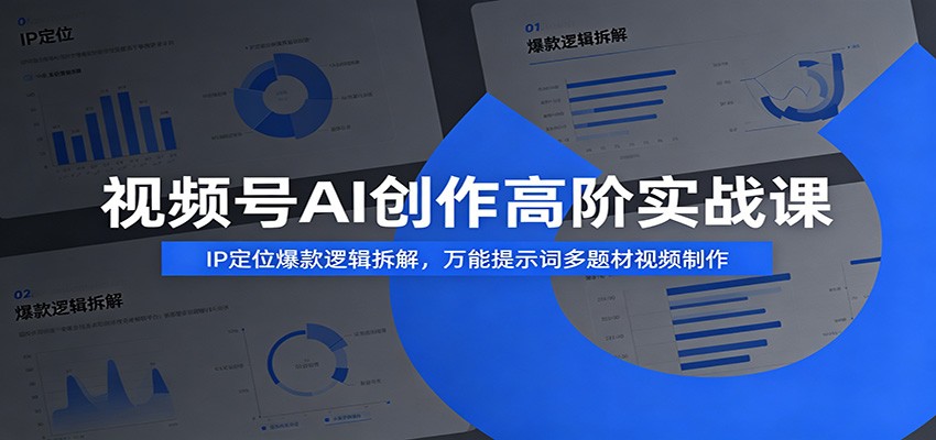 视频号AI创作高阶实战课：IP定位爆款逻辑拆解，万能提示词多题材视频制作-才疏云网创