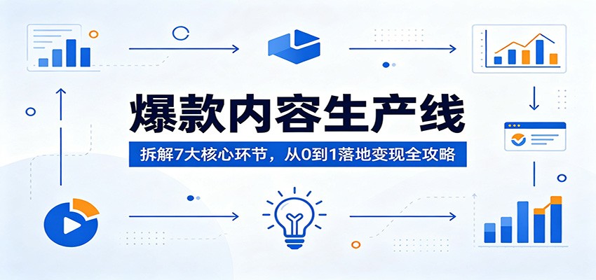 爆款内容生产线：拆解7大核心环节，从0到1落地变现全攻略-才疏云网创
