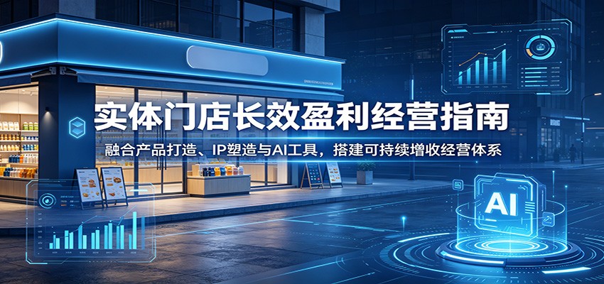 实体门店长效盈利经营指南：融合产品打造、IP塑造与AI工具，搭建可持续增收经营体系-才疏云网创