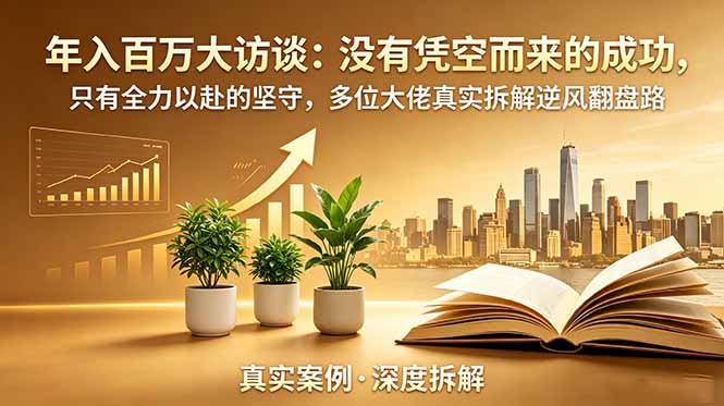 年入百万大访谈-更新：没有凭空而来的成功，只有全力以赴的坚守，多位大佬真实拆解逆风翻盘路-才疏云网创