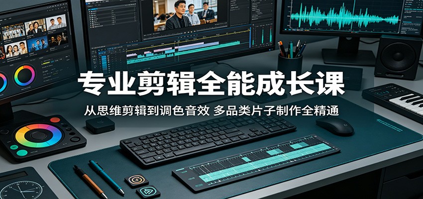 专业剪辑全能成长课：从思维剪辑到调色音效，多品类片子制作全精通-才疏云网创