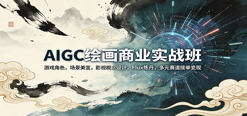 AIGC绘画商业实战班：游戏角色，场景美宣，影视概念设计，Flux炼丹，多元赛道接单变现-才疏云网创