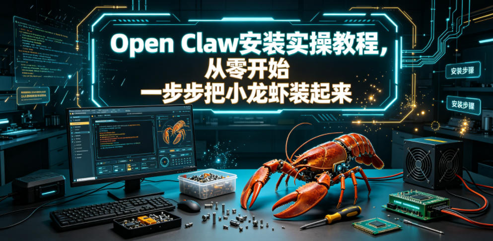 Open Claw安装实操教程，从零开始一步步一步步把小龙虾装起来-才疏云网创