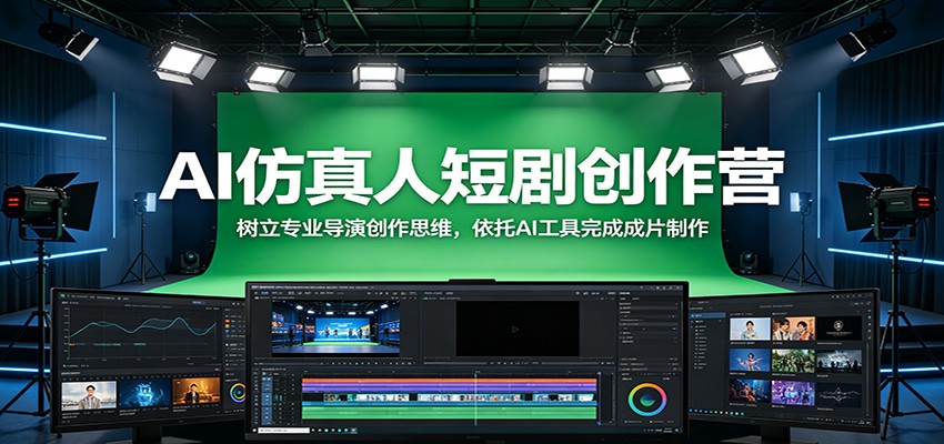 AI仿真人短剧创作营：树立专业导演创作思维，依托AI工具完成成片制作-才疏云网创
