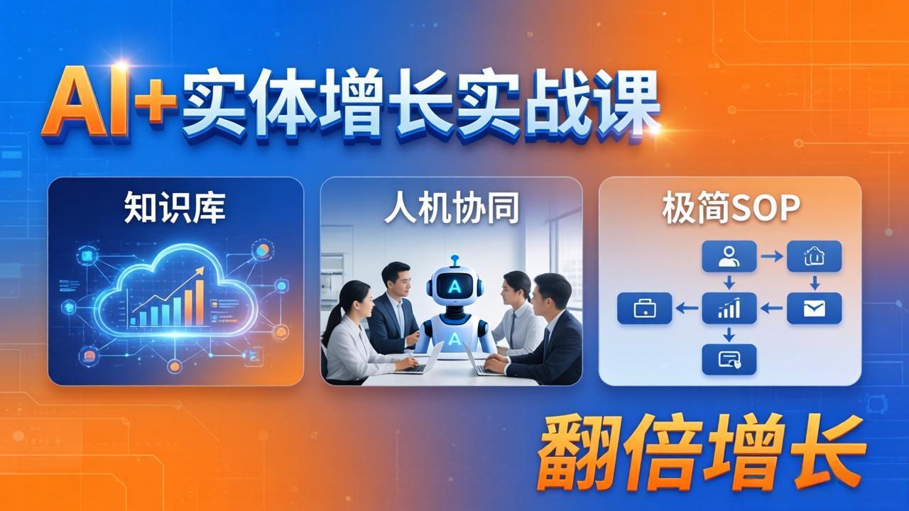 AI+实体增长实战课：知识库+人机协同+极简SOP，助力实体业务翻倍增长-才疏云网创