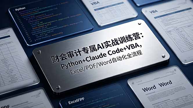 财会审计专属 AI实战训练营：Python+Claude Code+VBA，Excel/PDF/Word自动化全流程-才疏云网创