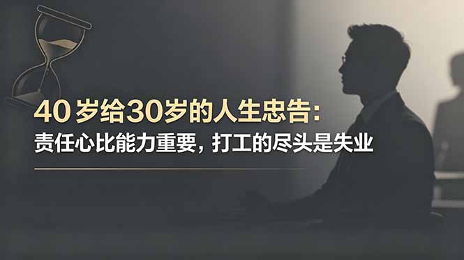 付费文章：40岁给30岁的人生忠告：责任心比能力重要，打工的尽头是失业-才疏云网创