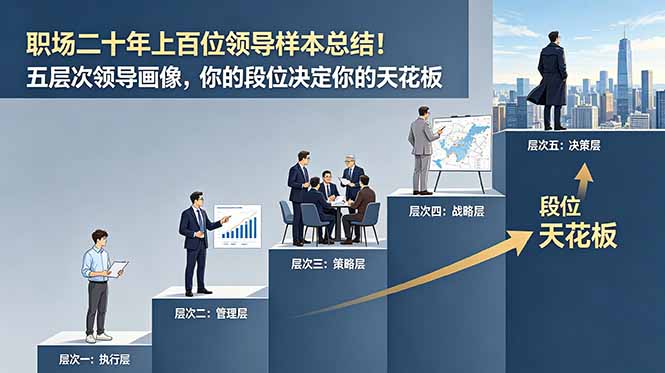 付费文章：职场二十年上百位领导样本总结！五层次领导画像，你的段位决定你的天花板-才疏云网创