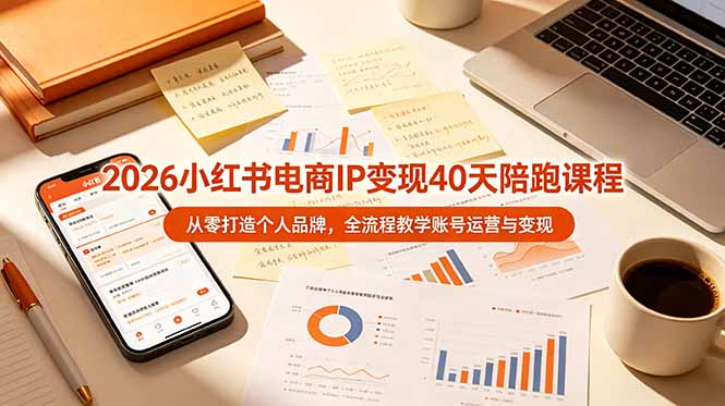 2026小红书电商IP变现40天陪跑课程-11期,从零打造个人品牌,全流程教学账号运营与变现-才疏云网创