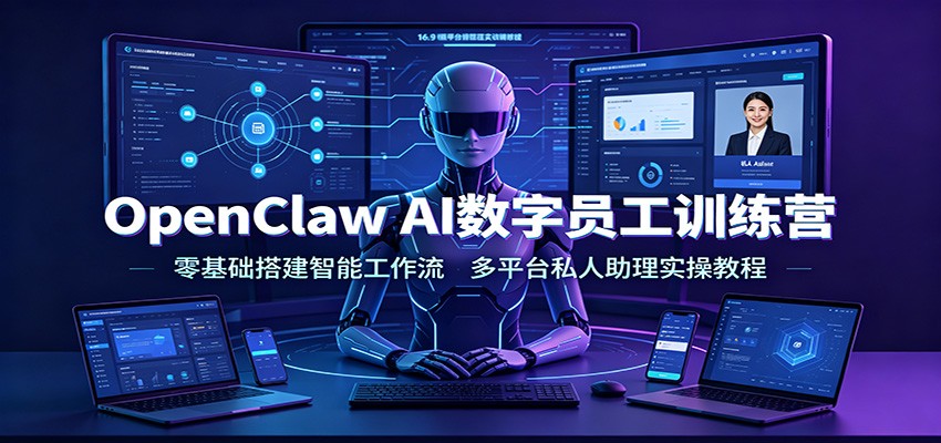 OpenClaw AI数字员工训练营：零基础搭建智能工作流，多平台私人助理实操教程-才疏云网创