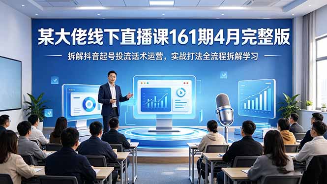 某大佬线下直播课161期4月完整版,拆解抖音起号投流话术运营,实战打法全流程拆解学习-才疏云网创