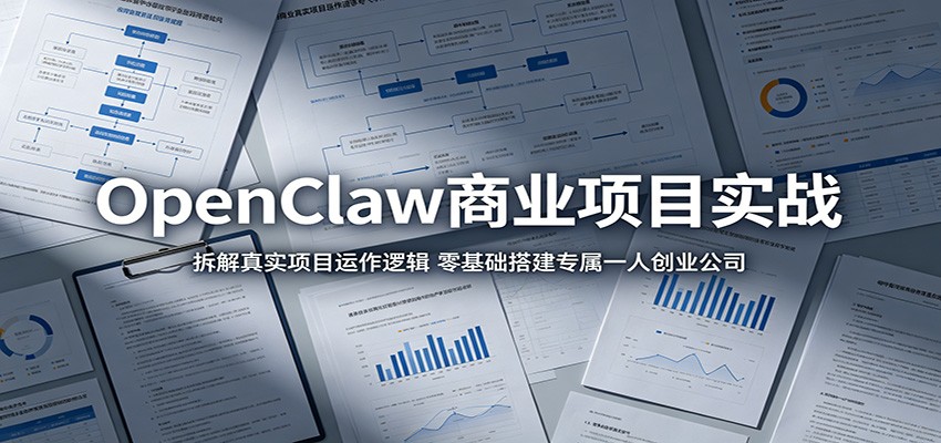 OpenClaw商业项目实战：拆解真实项目运作逻辑，零基础搭建专属一人创业公司-才疏云网创