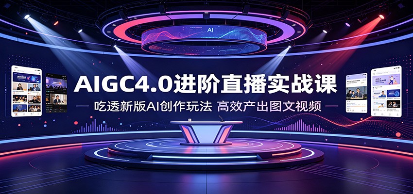 AIGC4.0进阶直播实战课：吃透新版AI创作玩法，高效产出图文视频-才疏云网创