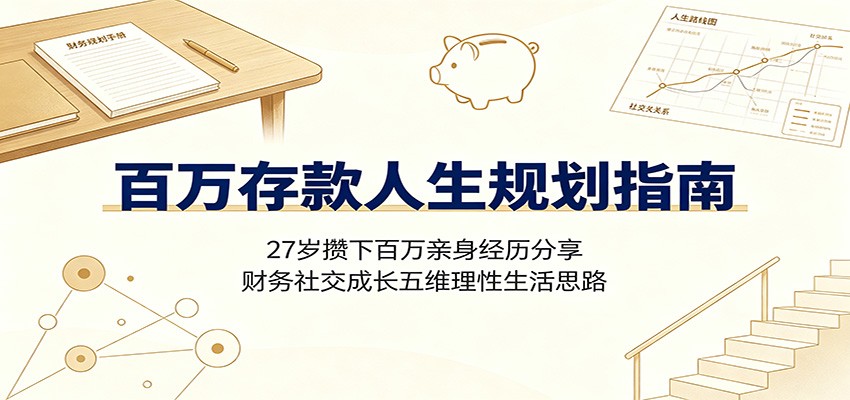 百万存款人生规划指南:27岁攒下百万亲身经历分享,财务社交成长五维理性生活思路-才疏云网创
